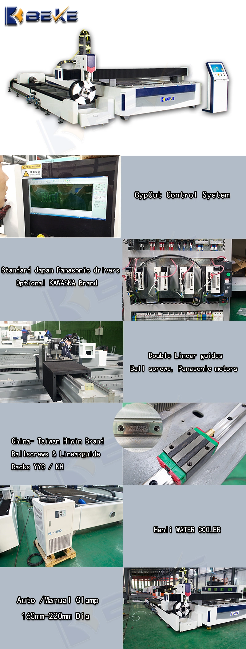 Beke Automated CNC Pipe and Plate Sheet Metal Laser Cutting Machine Cheap Price