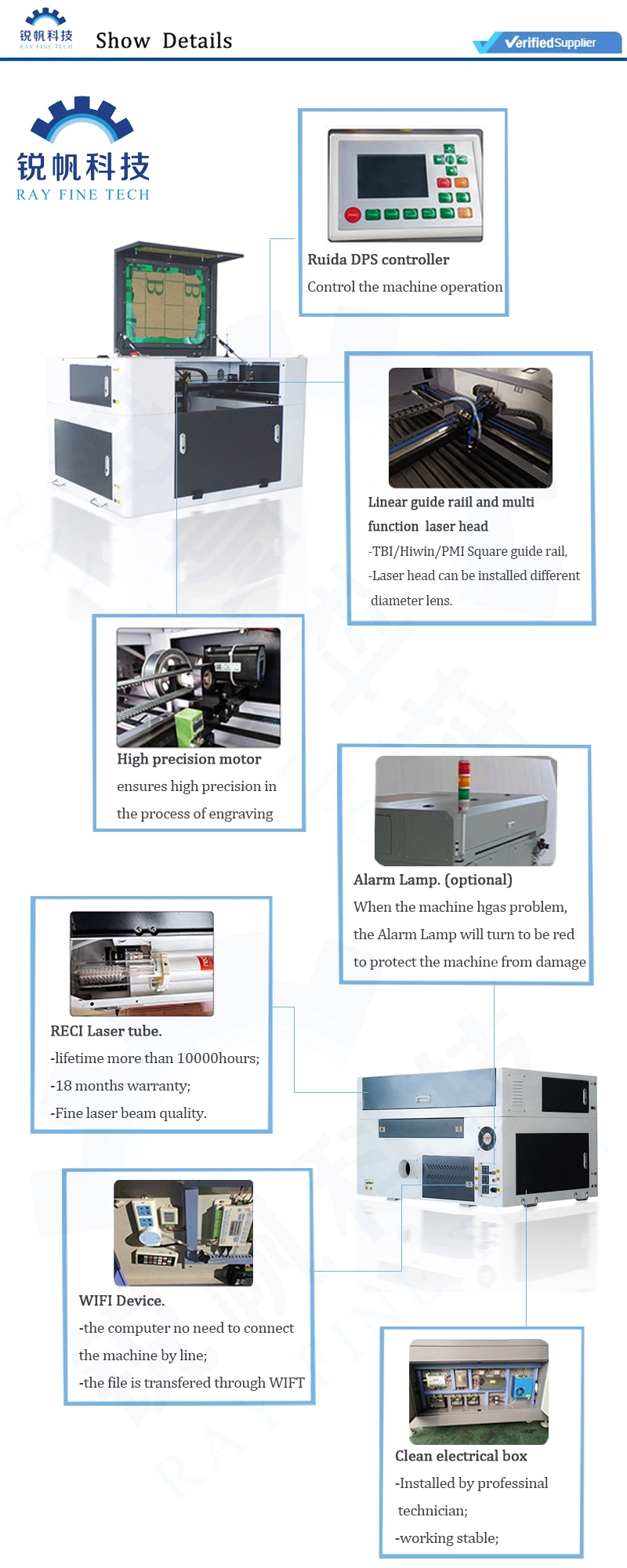 China CO2 Laser Cutter 4060 6040 400*600mm 600*400mm Mini Hobby Laser Cutting Engraving Machine
