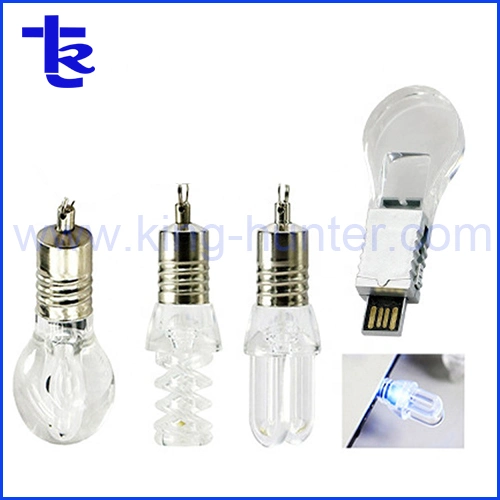 Mini Acrylic Light Bulb Keychain LED Bulb USB Flash Drives