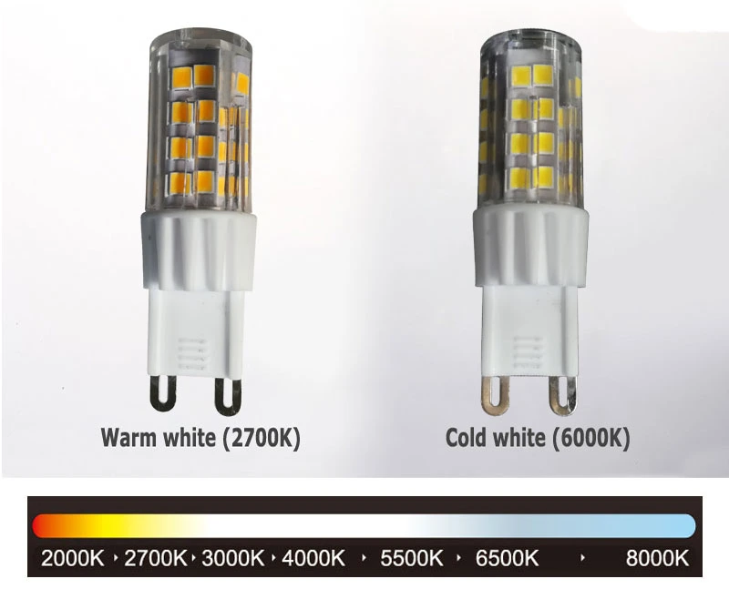 2 Pin 120V 240V 400 Lumens G9 LED 4.5 Watt Equivalent 40 Watt Halogen Bulb