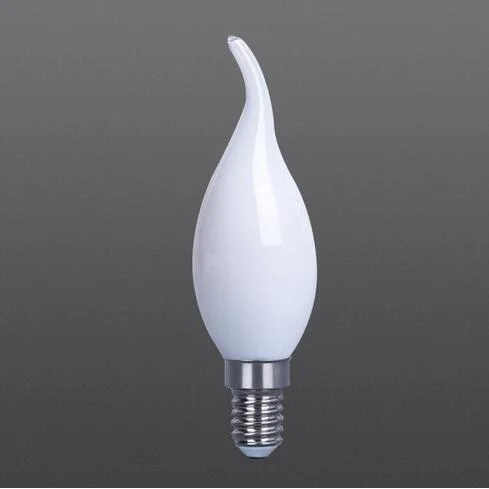 White Color LED Filament Light Candle Bulb C35t 4W with Curve Tail for Chandelier Replacement