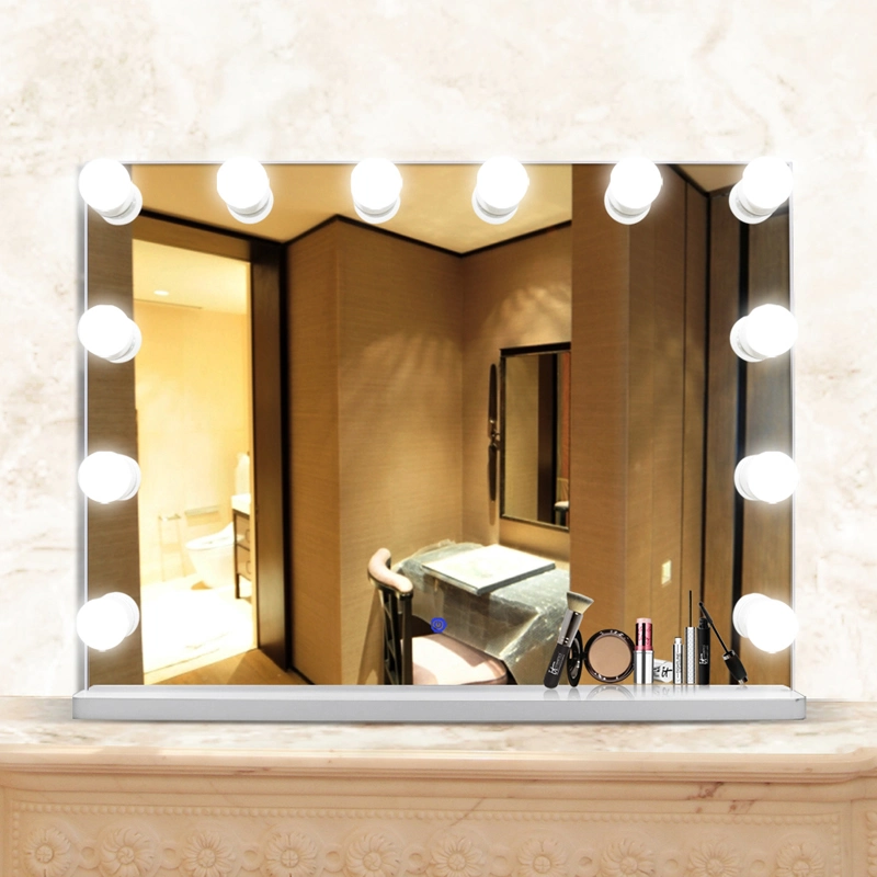 Beauty Salon Hollywood Style Vanity Dressing Table Makeup Mirror Set with Dimmable LED Bulbs