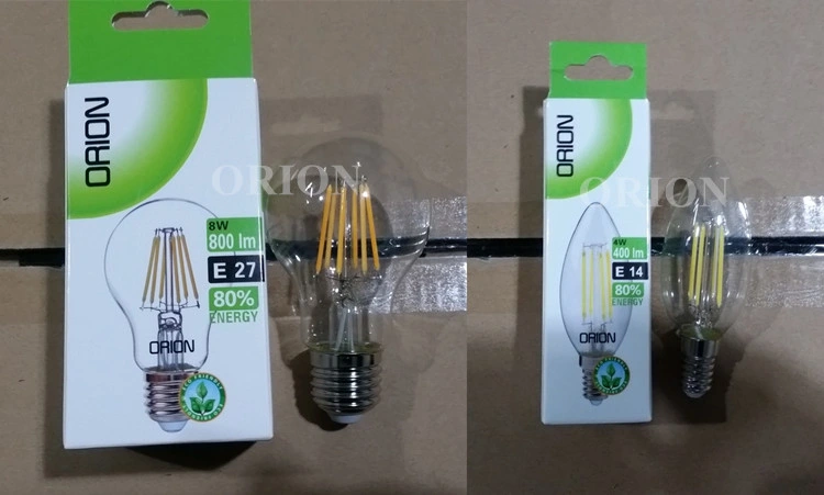 Indoor Lighting Glass Bulb Dimmable E14 G45 4W LED Filament Bulb E27 LED Bulb