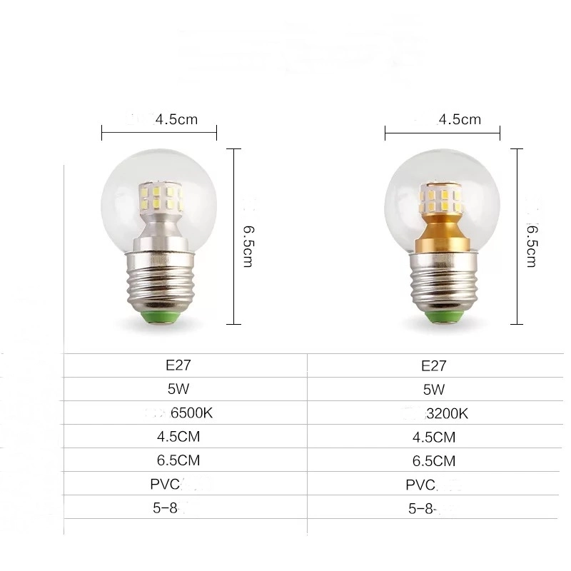 LED Chandelier Pendant Lamp 5W 7W Decorative Light Source E27 E26 Ball Bulbs