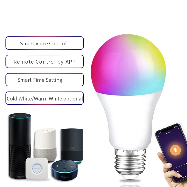 WiFi Smart LED Bulb 7W 9W 680lm E27 E26 Smart Bulbs with Alexa and Google Home