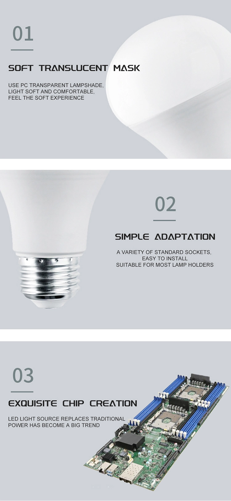 3W 5W 7W 9W 12W 15W 18W LED B22 Bulb LED E27 Light LED Bulbs/Light Bulbs/LED Light Bulb, LED Bulb, LED Bulb Light