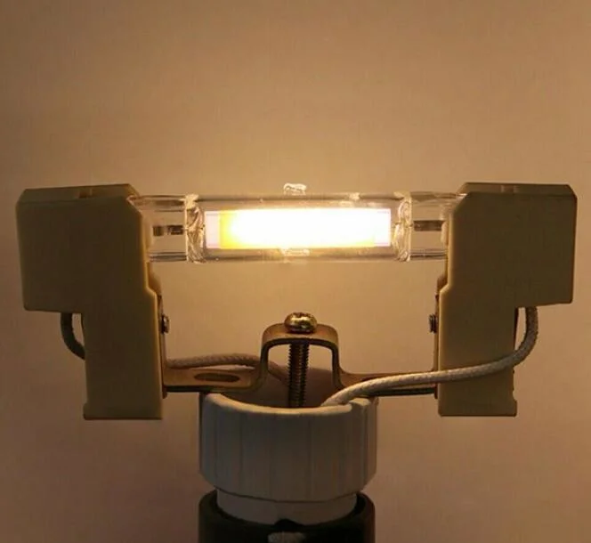 R7s COB LED Lamp Bulb Glass Tube Horizontal Insertion LED Bulb 8W and 10W 118mm