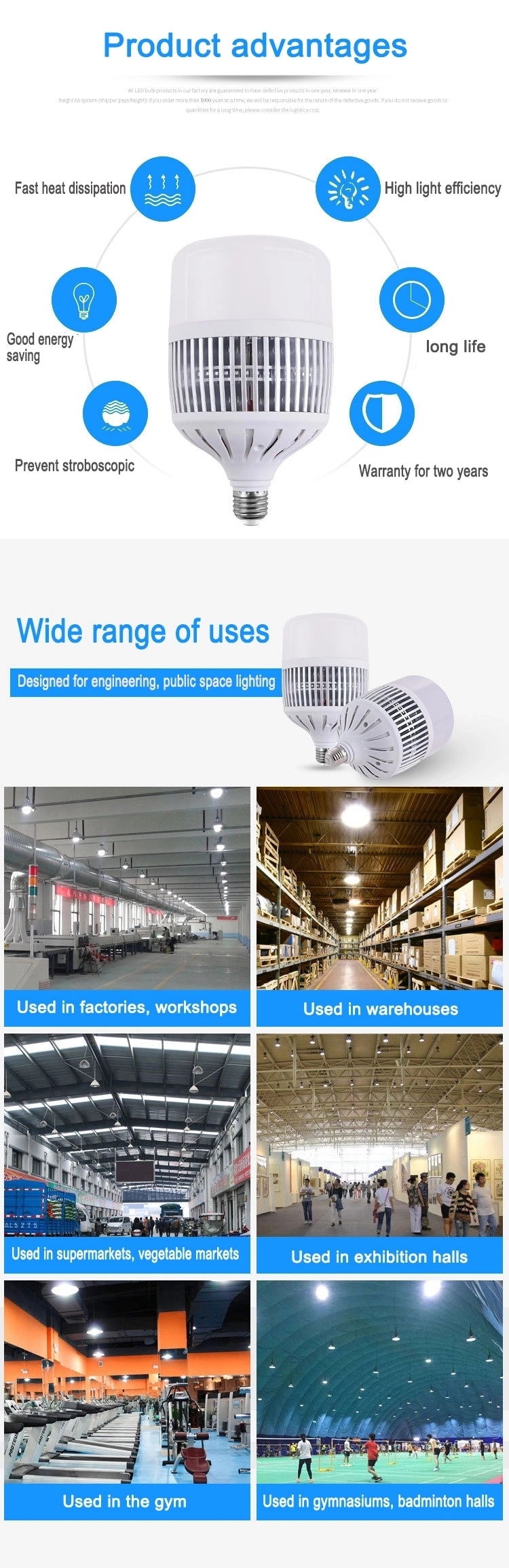 Workshop Warehouse 5730 SMD LED Light Bulb Cheap Price Wholesale 150W LED Bulb