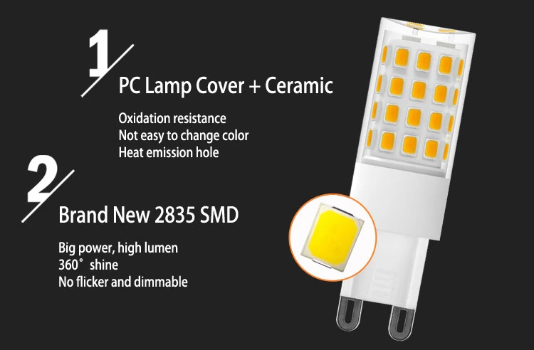 Dimmble G9 LED Bulb No Flicker LED Lamp Daylight G9 LED 220V Bulbs Replacements for Halogen 50W Lamp