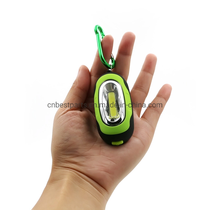 Mini LED Flashlight Key Ring Mini COB LED Flashlight with Carabiner Torch Flash