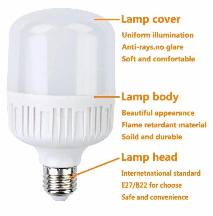 LED Source Bulb T80 3000K Ww E27 B22 E40 18W LED Bulb T Shape Bulb