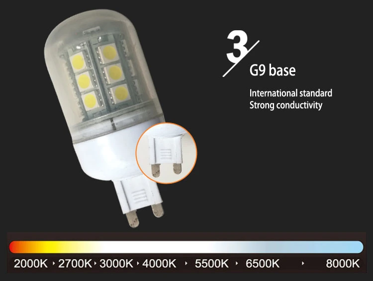 120V 220V Voltage 400 Lumens 3.5W G9 LED Bulb