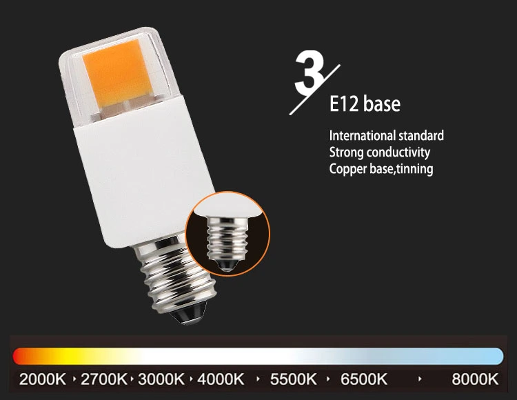 Clear PC Screw 120V 220V 2W E12 LED Bulbs