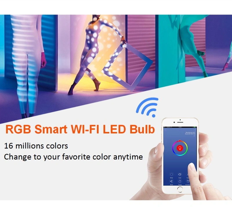 7W/9W/12W Intelligent RGBW LED Bulb WiFi Smart LED Bulb for Home Use