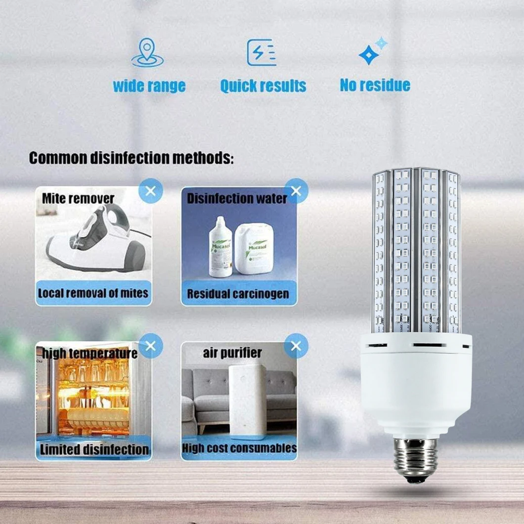 UV Germicidal Lamp 500W Equivalent LED UVC Light Bulb E26/E27, Suitable for Home Warehouse, Supermarket