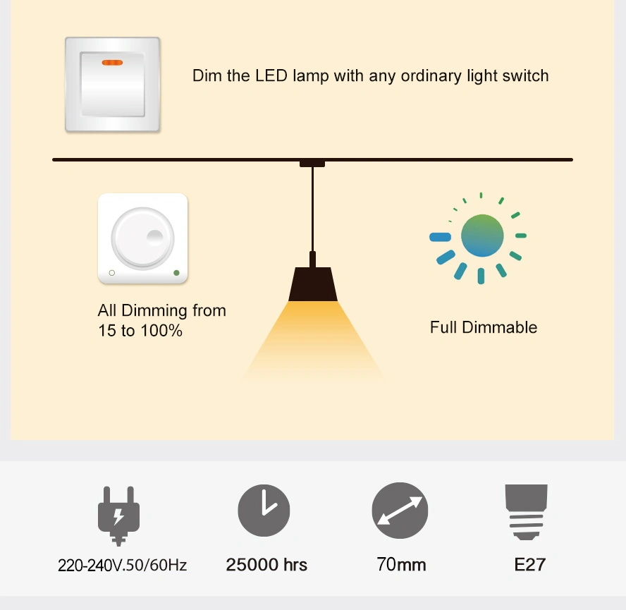 A60 9W Dimmable LED Bulb