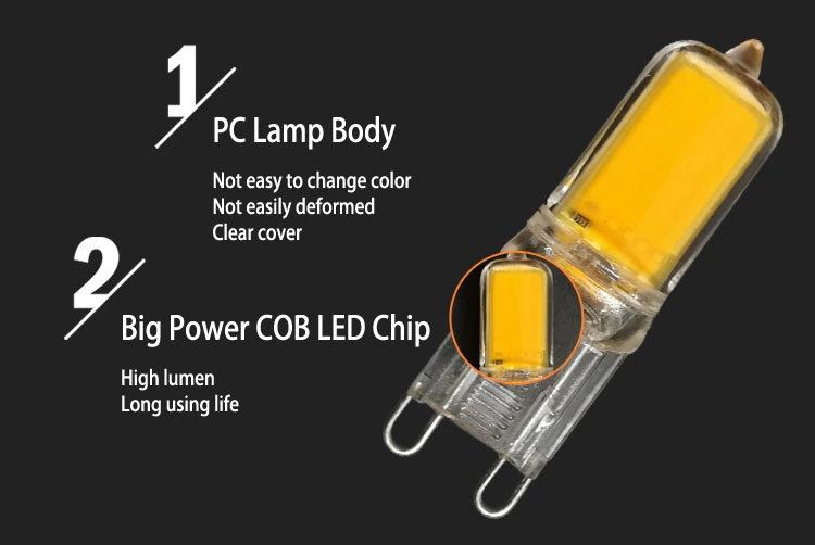 High CRI 80 250 Lumen 2 Watt G9 LED Bulb