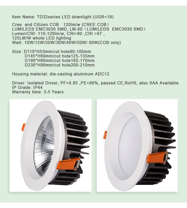 New Design 50W LED Down Light LED Daylight Recessed Lighting LED Down Light LED Down Light