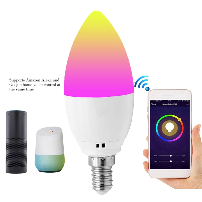 Smart WiFi LED Candle Light Bulb RGB LED Bulb Lamp E27 LED Bulb Light Neon Lamps & Neon Lights LED Spot Light Dimmable LED Bulbs Model-B