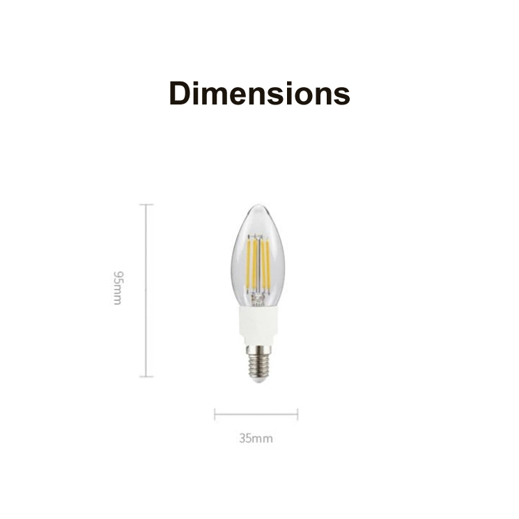 Smart WiFi LED Filament Bulb C37 RGB LED Bulb Lamp E27 LED Bulb Light Neon Lamps & Neon Lights LED Spot Light Dimmable LED Bulbs 4W YL-Bulb-63-D-2
