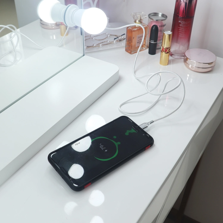 Home Products Desktop Hollywood Make up Mirror with LED Bulbs USB Port Power Charging