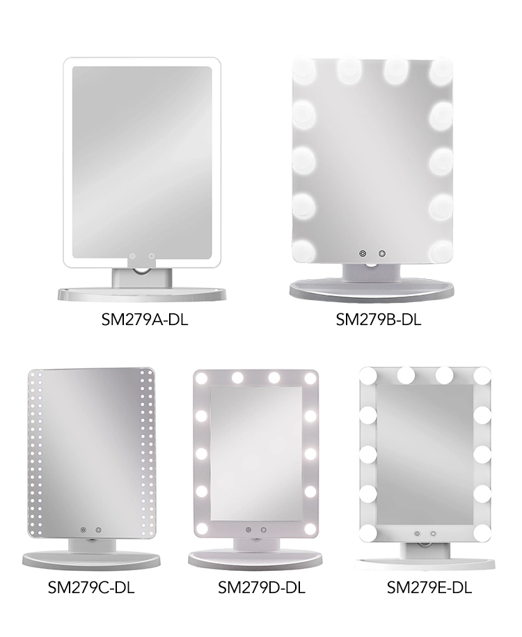 Hotel Hollywood Charging Lighted LED Clear Bulbs Makeup Mirror