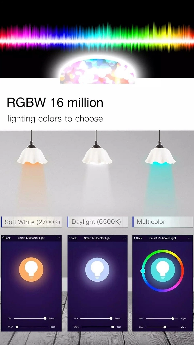 Distributor LED Light Bulb 16 Millions Colors WiFi Smart LED Bulb E26/E27 Socket Type LED Lamp Lighting Bulb