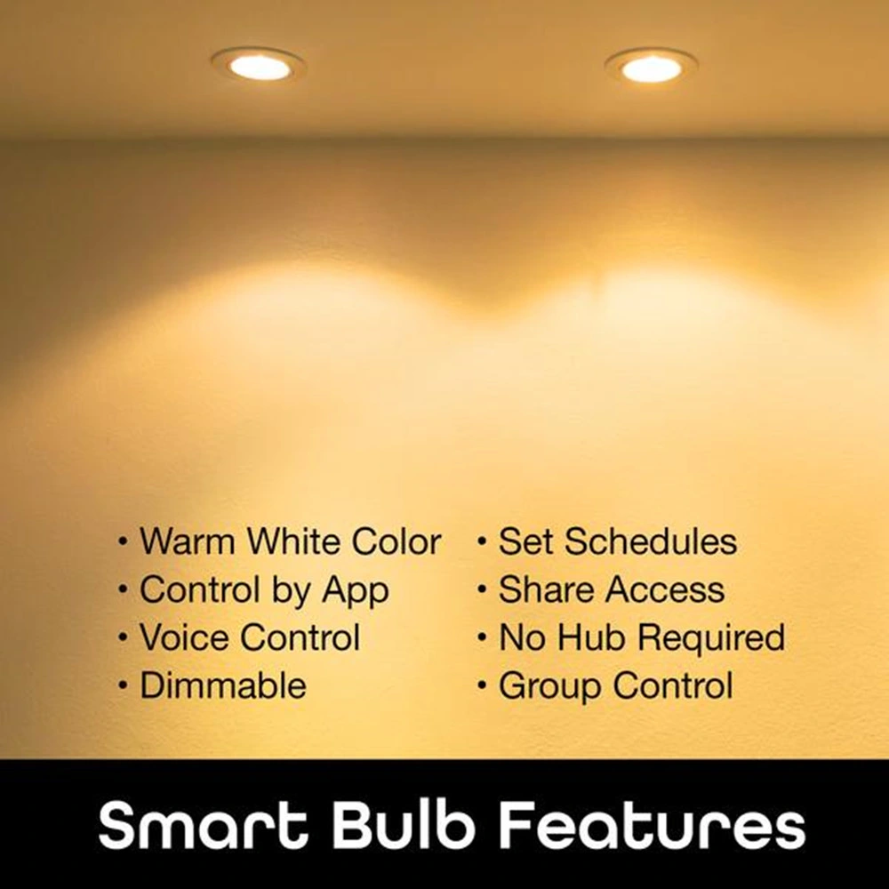 Br30 WiFi Bluetooth Smart LED Bulb Light 13W E26 CCT RGB Dimmable Light Bulb for Smart Home Amazon Google Play Assistant