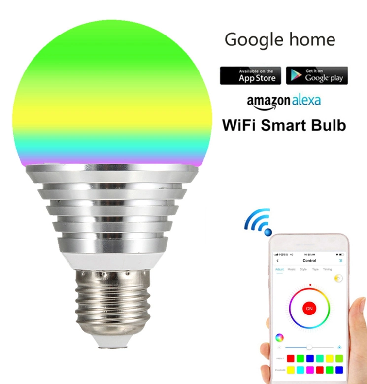 Smart WiFi Voice Control Intelligent Remote Color Changing LED Light Bulb E27 LED Bulb Light Neon Lights LED Spot Light High Quality Dimmable LED Bulbs