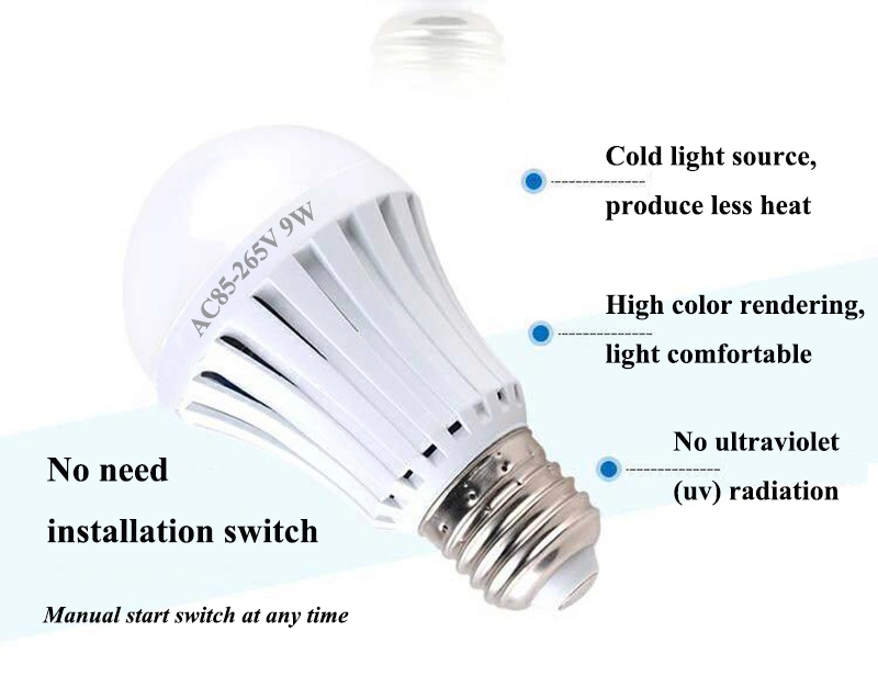 Lebekan Hot Sale LED Lamp Battery Powered 5W 7W Rechargeable Bulb 12W LED Emergency Lamp