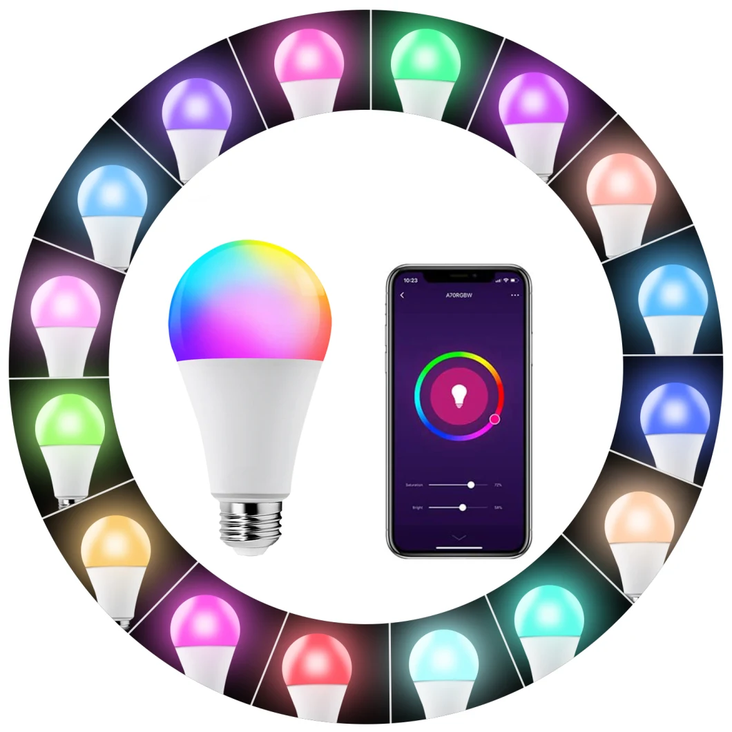 WiFi Smart Bulb LED Light RGB Changing Compatible with Amazon Alexa and Google Home Assistant E26 27 Multicolor LED Smart LED Bulb.