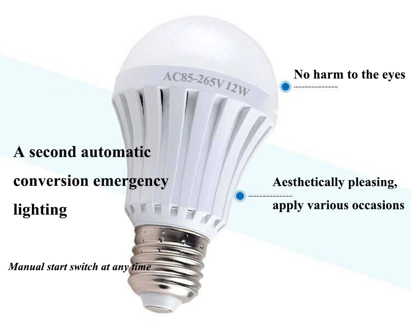 Lebekan Hot Sale LED Lamp Battery Powered 5W 7W Rechargeable Bulb 12W LED Emergency Lamp