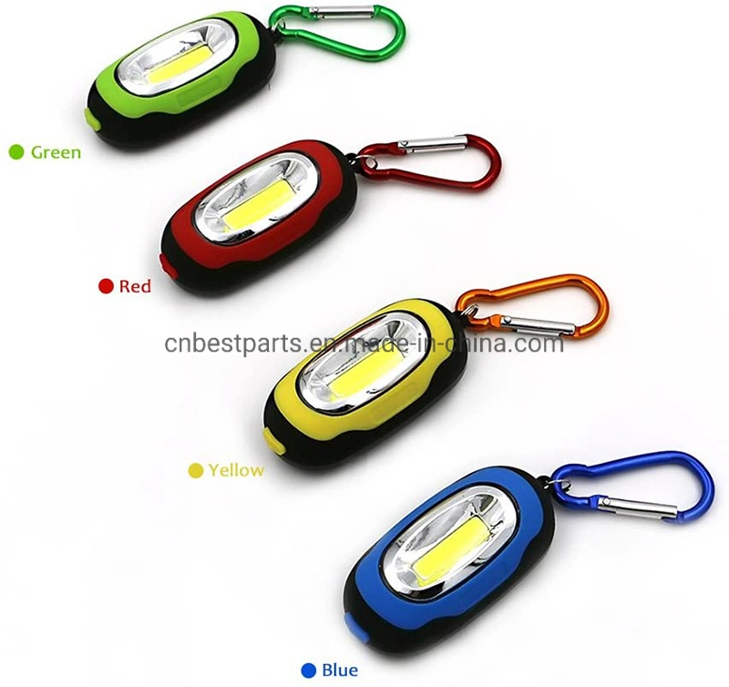 Mini LED Flashlight Key Ring Mini COB LED Flashlight with Carabiner Torch Flash