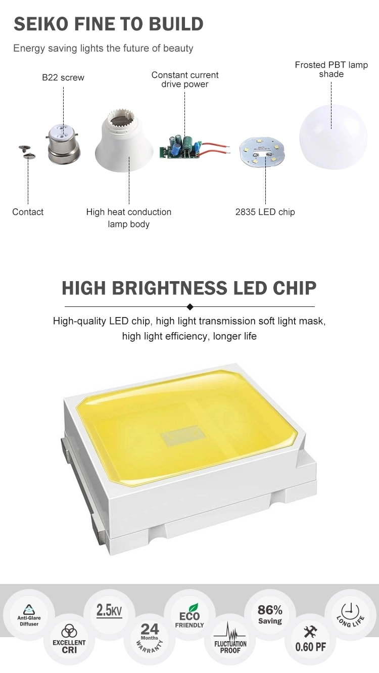 High Brightness High Quality Dimmable LED Bulb 5W 7W 9W 12W 12V LED Bulb E27