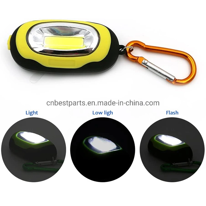 Mini LED Flashlight Key Ring Mini COB LED Flashlight with Carabiner Torch Flash