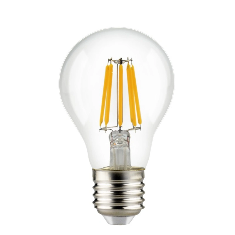 6W Clear Glass A60 E27 Linear IC Driver LED Filament Bulb Decorative Bulb
