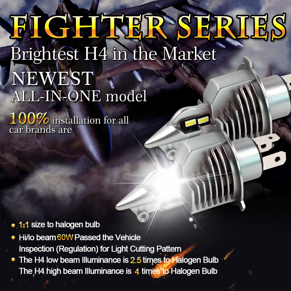 Fighter Series LED Headlight Bulb Brightest H4 30V 6000K