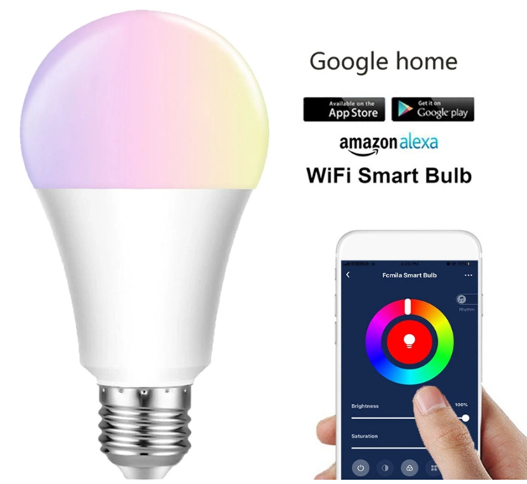 Smart WiFi Amazon Alexa Voice Control LED Lamp Bulb Energy Saving E27 LED Bulb Light Neon Lights LED Spot Light Dimmable LED Bulbs E27 & LED GU10