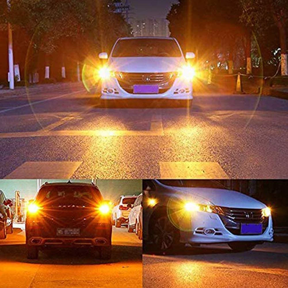 3157 LED Bulbs Amber 2000 Lm 3156 3057 3056 4157 T25 54-SMD LEDs 12-24V LED Bulbs Replacement with Projector for Turn Signal Lights Blinker Lights