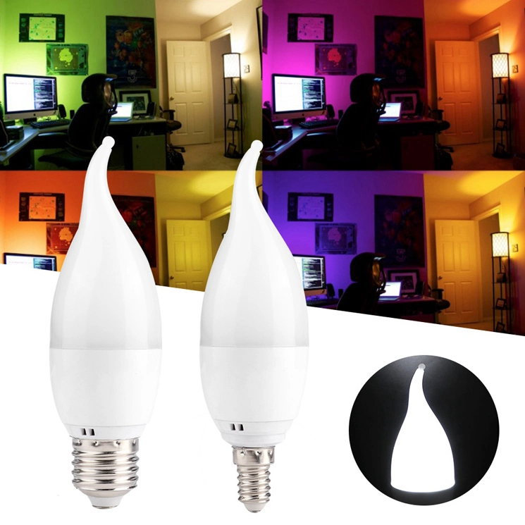 Smart WiFi Tail Candle LED Light Bulb RGB LED Bulb Lamp E27 LED Bulb Light Neon Lamps & Neon Lights LED Spot Light Dimmable LED Bulbs E27 & LED GU10 Model-C