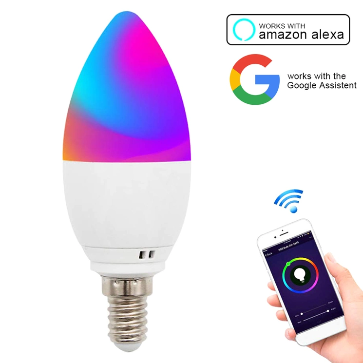 Smart WiFi LED Candle Light Bulb RGB LED Bulb Lamp E27 LED Bulb Light Neon Lamps & Neon Lights LED Spot Light Dimmable LED Bulbs Model-B