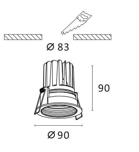 Housing Cast Aluminum Energy Saving Lamp LED Light Bulbs 45 Degeree Warm White COB LED Downlight