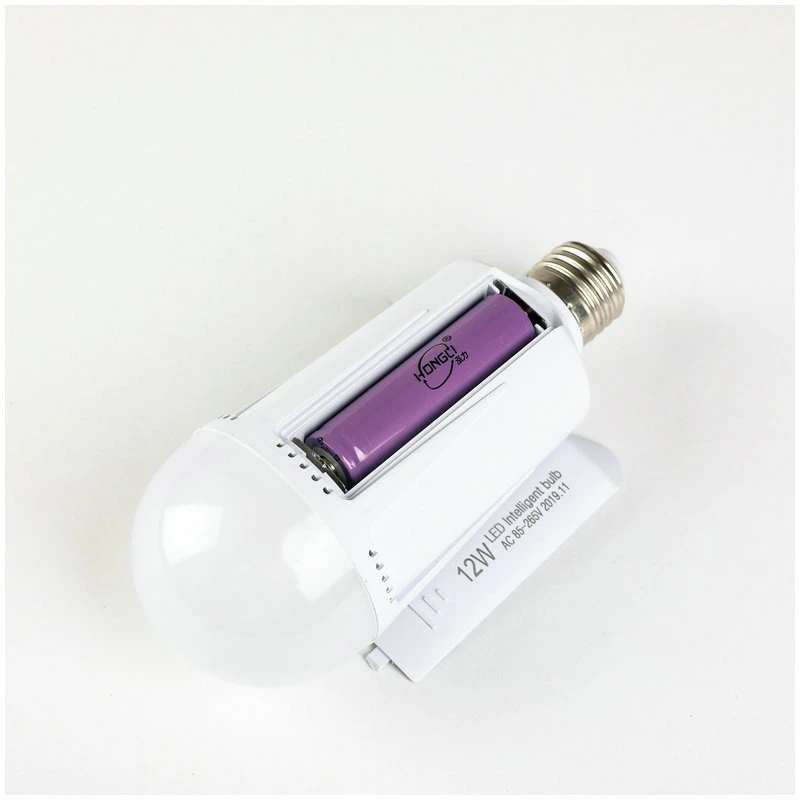 Lebekan E27 12W 15W 18W LED Bulb Saving Energy Rechargeable Emergency Light Bulb with Two Battery