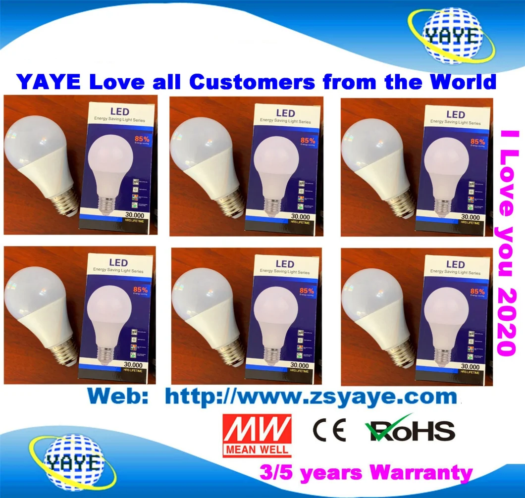 Yaye 18 Hot Sell E27/B22 Lithium Battery 110V/220V 5W 7W 9W 12W 15W 18W Energy Saving Lamp LED Intelligent Emergency Rechargeable Back up Smart Solar LED Bulb