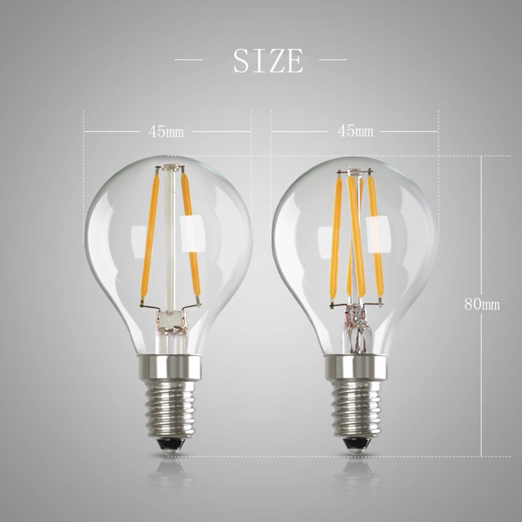 G45 LED Filament Bulb Lamp Light 6W Clear Glass Edison Bulb with Ce RoHS