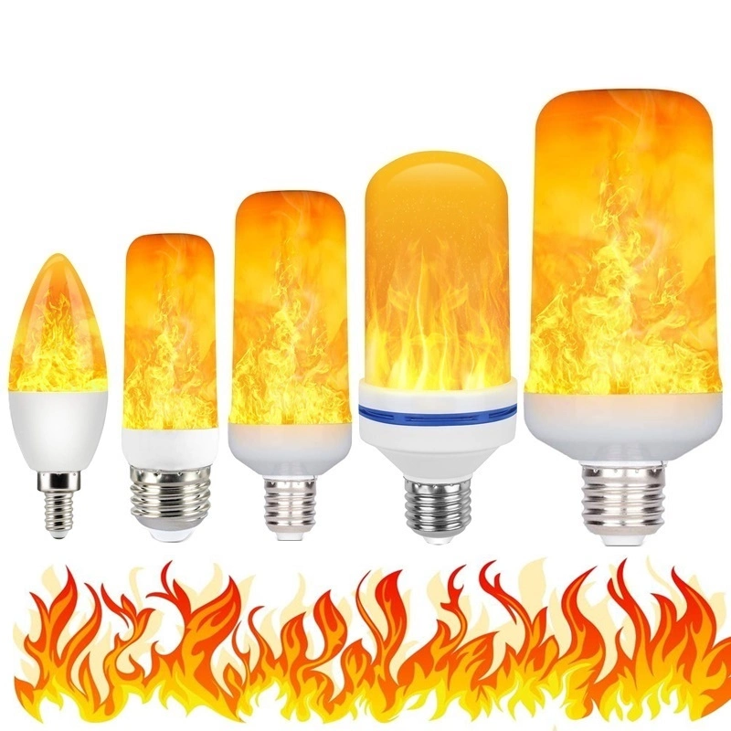 3W LED Flicker Flame Light Bulb Simulated Burning Fire Effect E26 E27 E14 E12