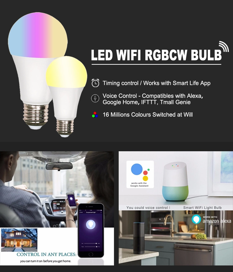 WiFi Fixtures 7W Smart LED Bulb E27 for Room
