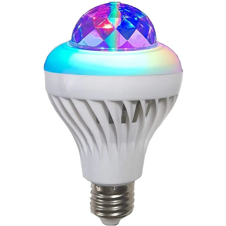 LED Rotating Disco Bulb Motorized Spinning Disco DJ Light 3 Model Changing Color Projection Bulb Multi Crystal Stage Light