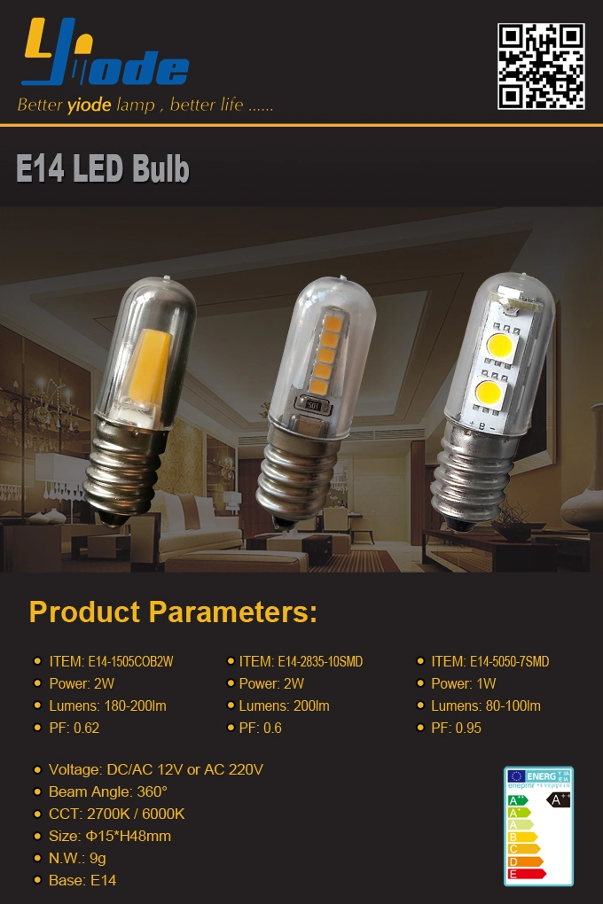 120V 220V 2W E12 LED Bulb Refrigerator Light Indicator Light