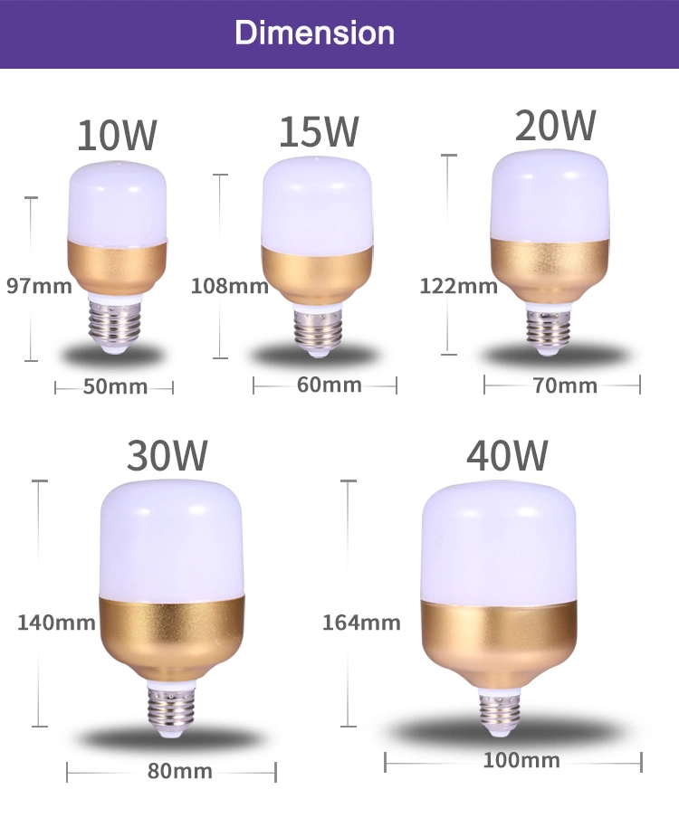 30W High Lumen LED Bulb Lighting Golden Housing E27 Bulb